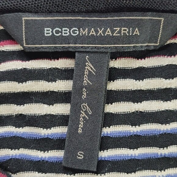 BCBGMaxAzria Jasmyne Skater Dress Size S Cap Sleeve V Neck Stretch Colorful - Picture 6 of 11